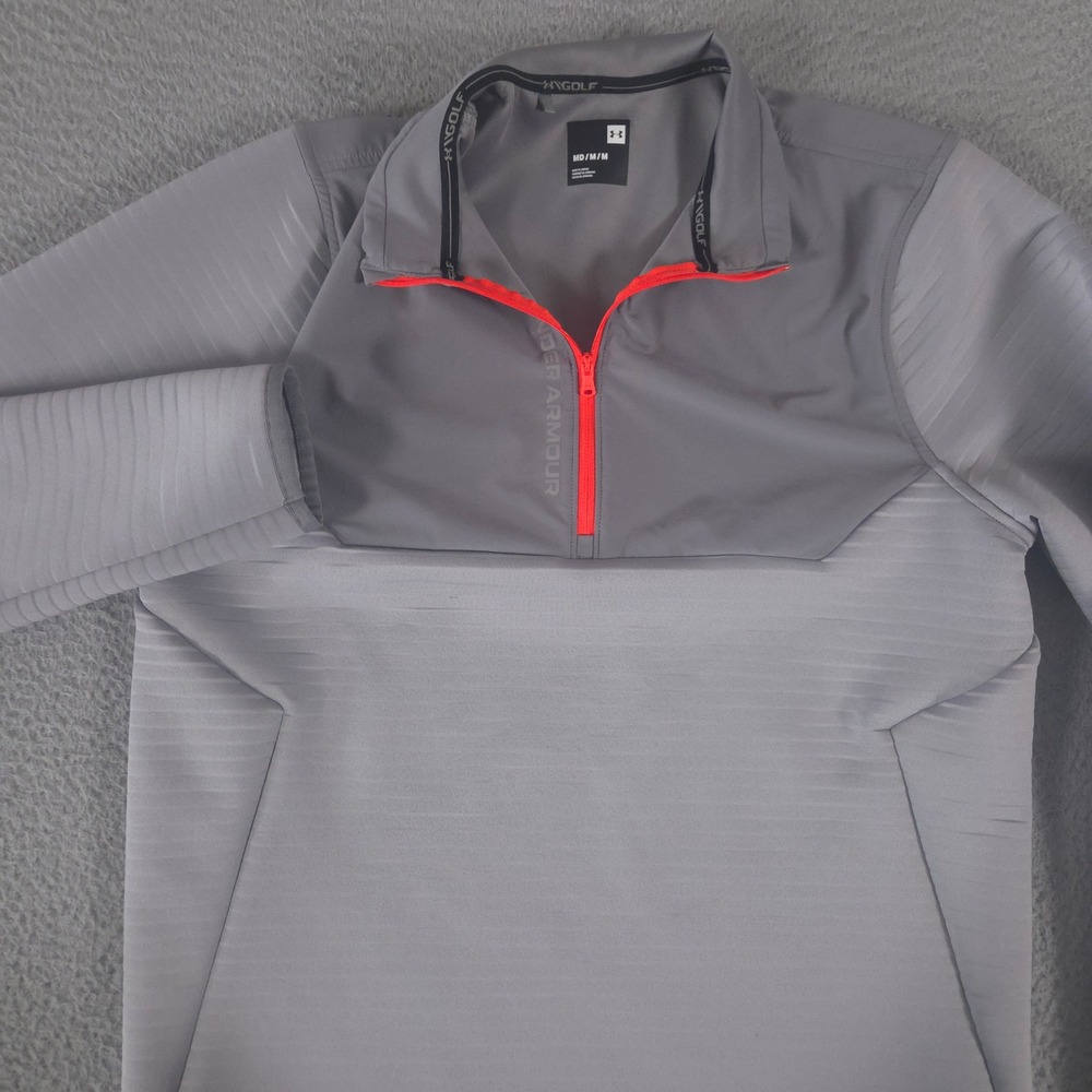 Under Armour Pullover Mens Medium Grey Storm Daytona 1/2 Zip Performance Texture